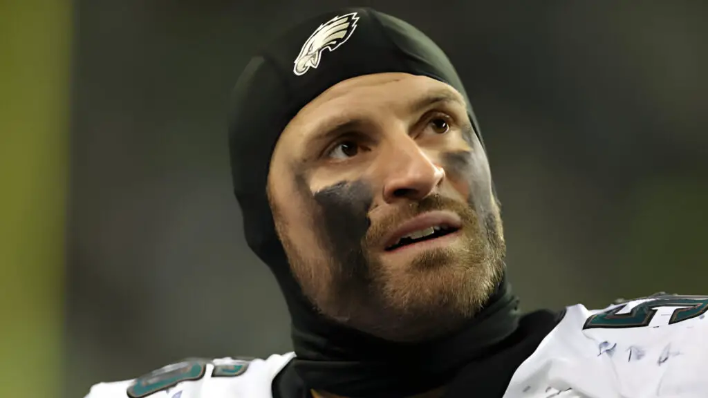 Philadelphia Eagles defensive end Chris Long looks on during an NFL game between the Seattle Seahawks and the Philadelphia Eagles