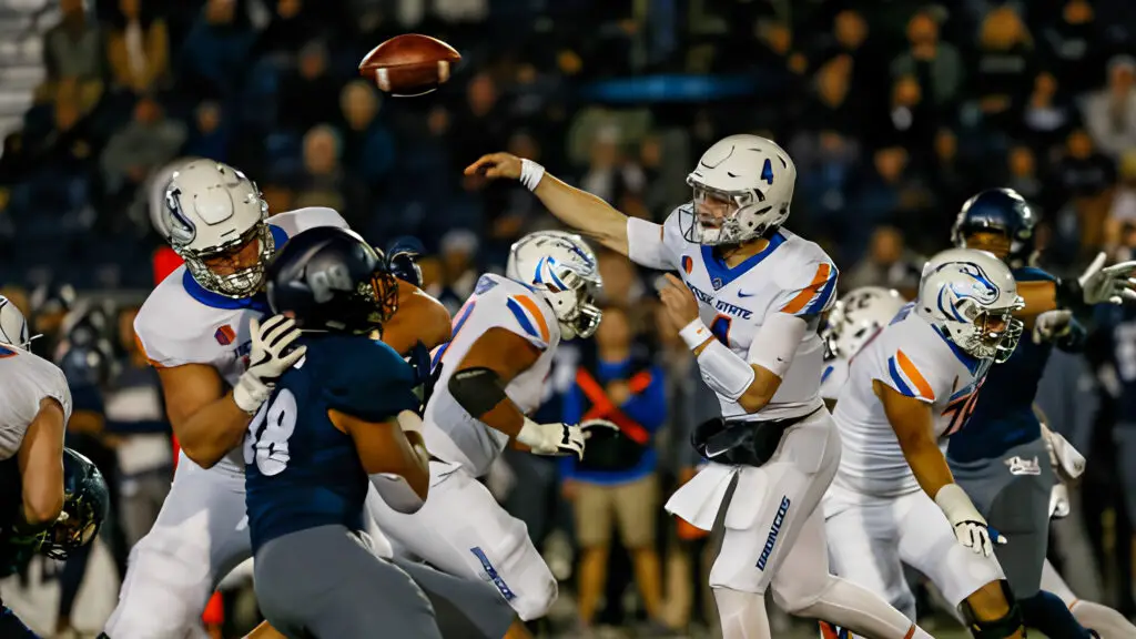 Boise State Broncos quarterback Brett Rypien throws a pass against the Nevada Wolf Pack