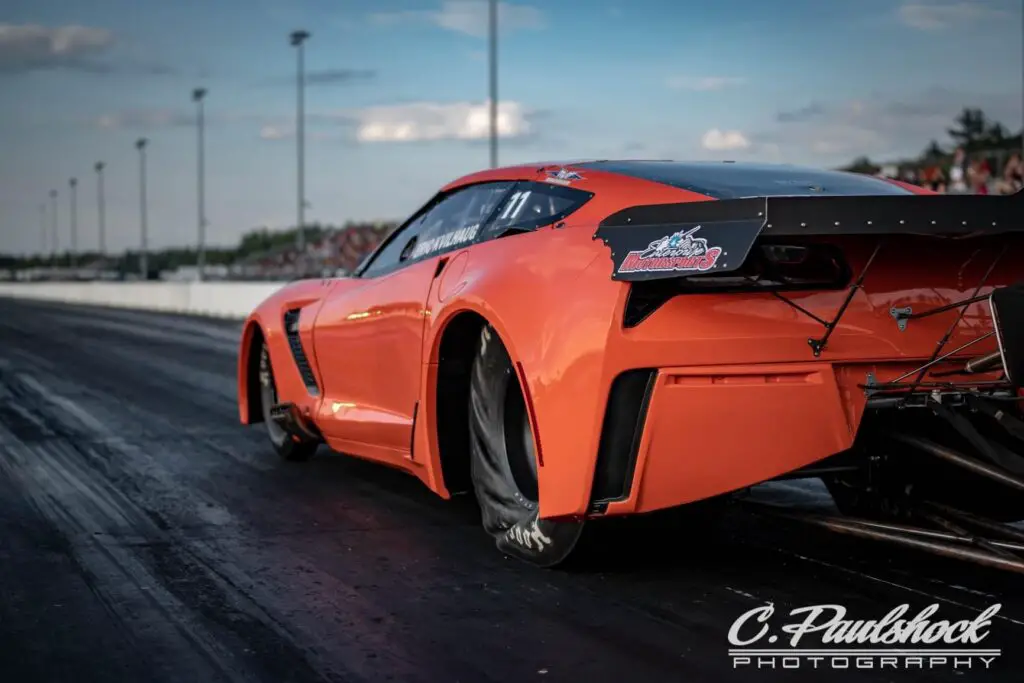 Street Outlaws racer Eric Kvilaug competing at an event