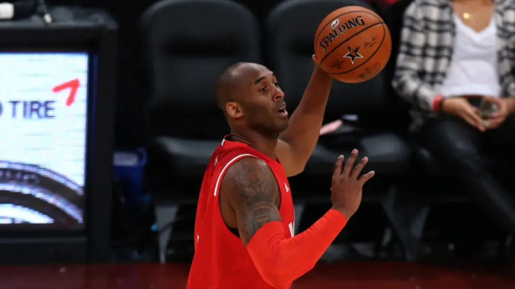 Former Los Angeles Lakers superstar Kobe Bryant gets ready to take a shot in the 2016 NBA All-Star game