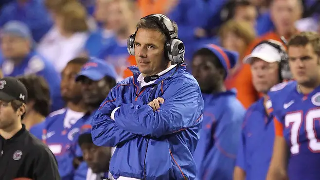 Former Florida Gators head coach Urban Meyer looks on during a game against the South Carolina Gamecocks