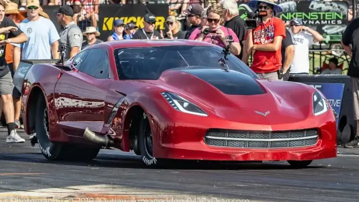 Street Outlaws star Mike Hanson making a pass in Plan B at an event