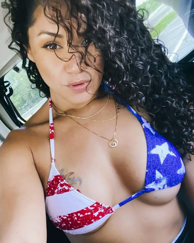 Combat Sports competitor Pearl Gonzalez shows off her USA-themed bikini on Memorial Day