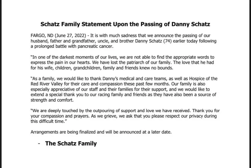 Schatz Family Statement