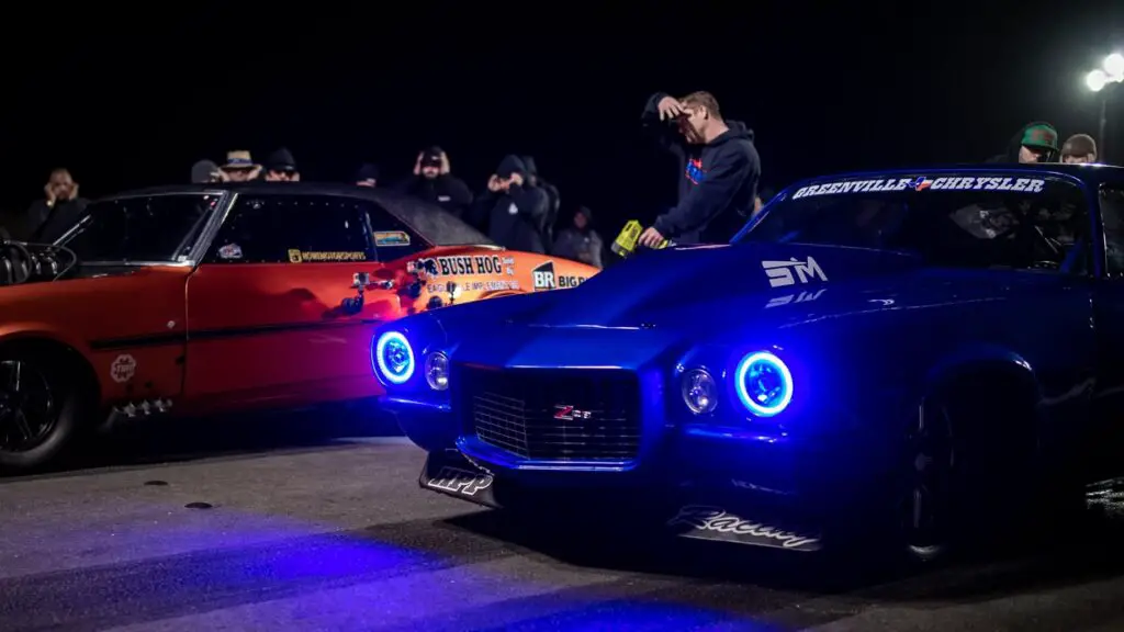 Former Street Outlaws driver Eric Bain prepares to make a pass during Street Outlaws America’s List 