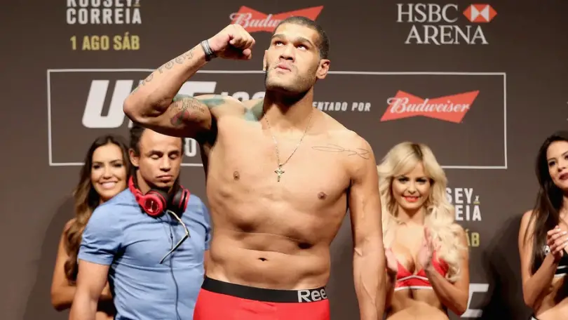  Former UFC competitor Antonio “Big Foot” Silva looks to the sky after weighing in for a fight