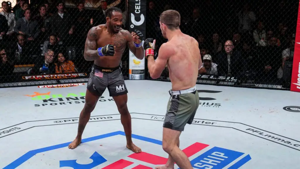 PFL fighter Brendan Loughnane squares off with Bubba Jenkins in their fight at PFL 10: 2022 Championships