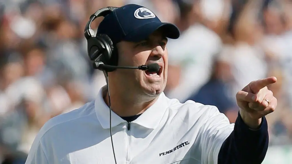 Penn State Nittany Lions head coach Bill O’Brien gestures towards an official during the first half against the Navy Midshipmen