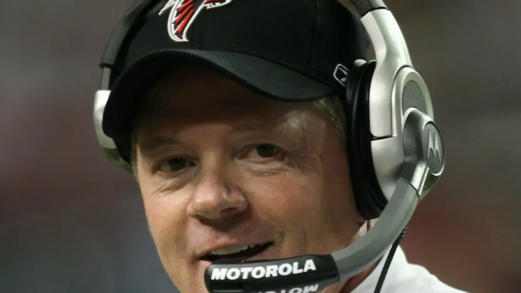 Former Atlanta Falcons head coach Bobby Petrino watches play against the Indianapolis Colts