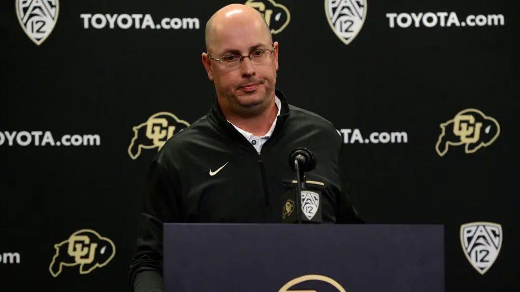 Colorado Buffaloes introduce Kurt Roper as their interim head coach to the members of the media at the Champions Center on the University of Colorado campus