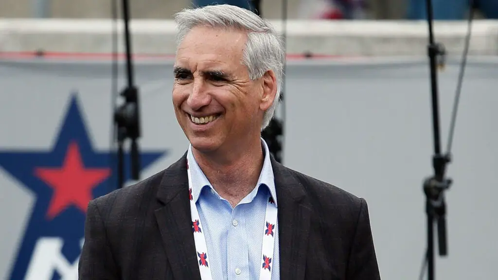 Former XFL Commissioner Oliver Luck looks on during an XFL game