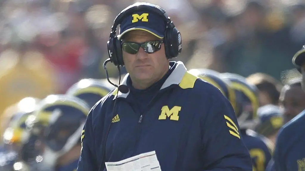 Former Michigan Wolverines head coach Rich Rodriguez looks on during the game against the Wisconsin Badgers