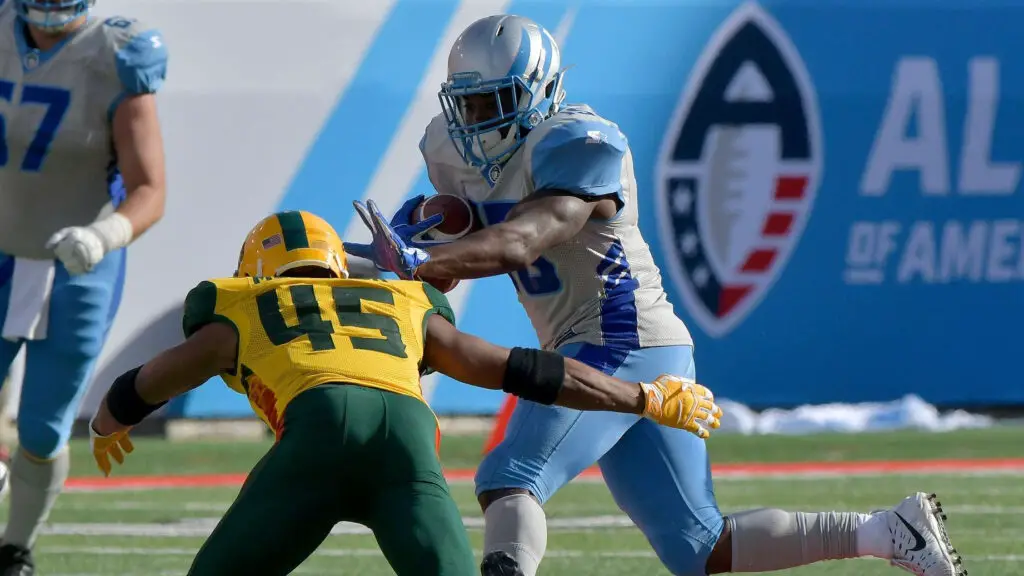 Salt Lake Stallions wide receiver De'Mornay Pierson-El runs with the football against the Arizona Hotshots during their Alliance of American Football game