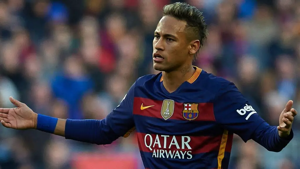 Barcelona star Neymar Jr. reacts during the La Liga match between FC Barcelona and Atletico de Madrid