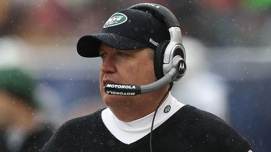 New York Jets head coach Rex Ryan watches as his team takes on the Chicago Bears