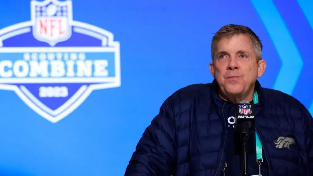 Denver Broncos head coach Sean Payton speaks to the media during the NFL Combine