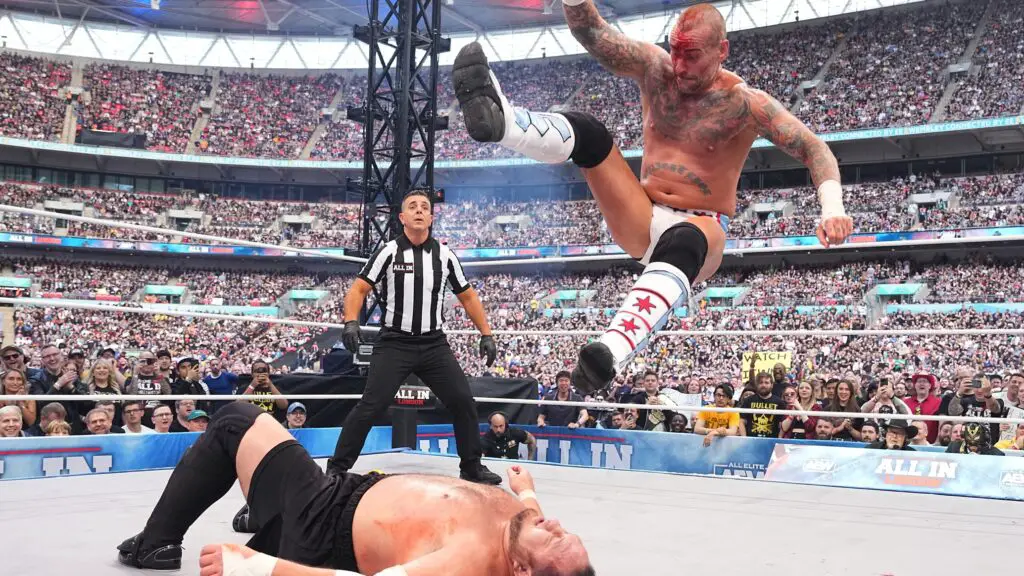 Former All Elite Wrestling star CM Punk performed a leg drop on Samoa Joe during their match at the All In pay-per-view
