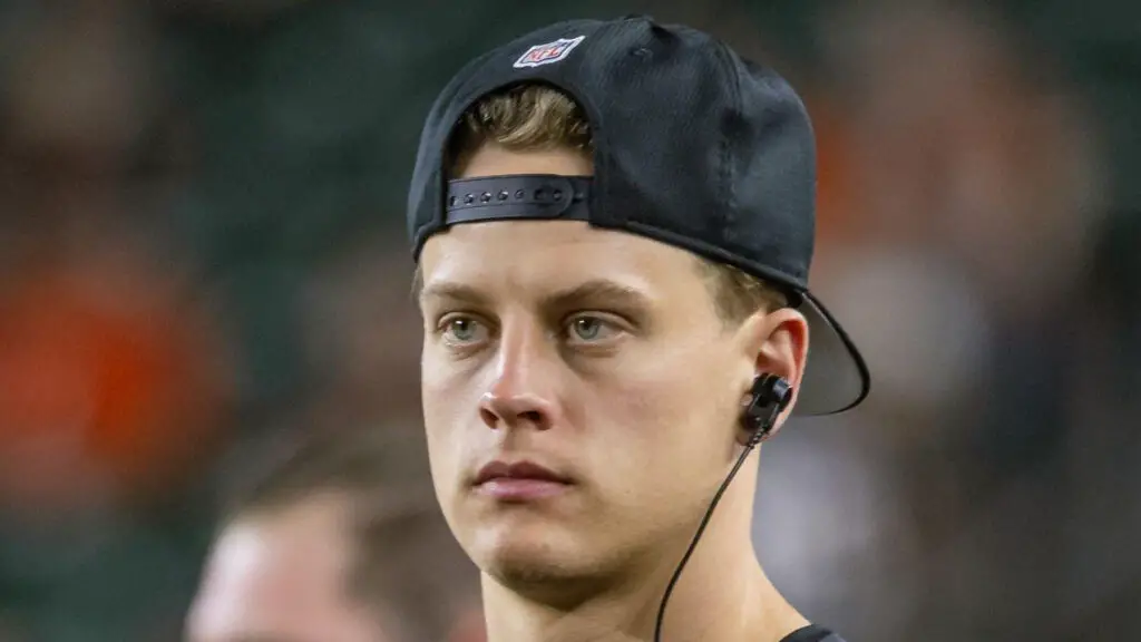 Cincinnati Bengals quarterback Joe Burrow is seen during the game on the sidelines against the Green Bay Packers