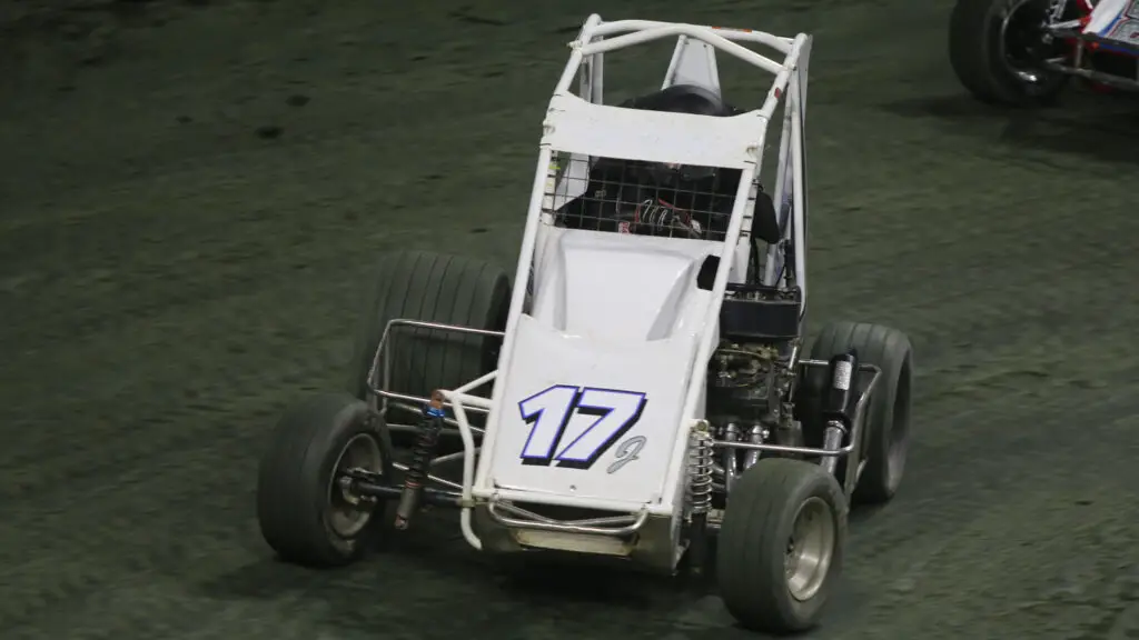 600cc Sprint Car driver Josh Conover driving his car during the East Coast Indoor Dirt Nationals
