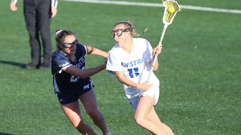 Hofstra Pride attacker Kerry Walser looks to make a play in a game