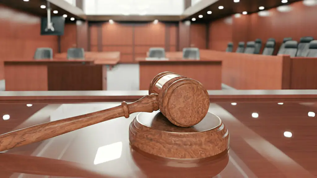 Courtroom And Gavel - Stock Photo