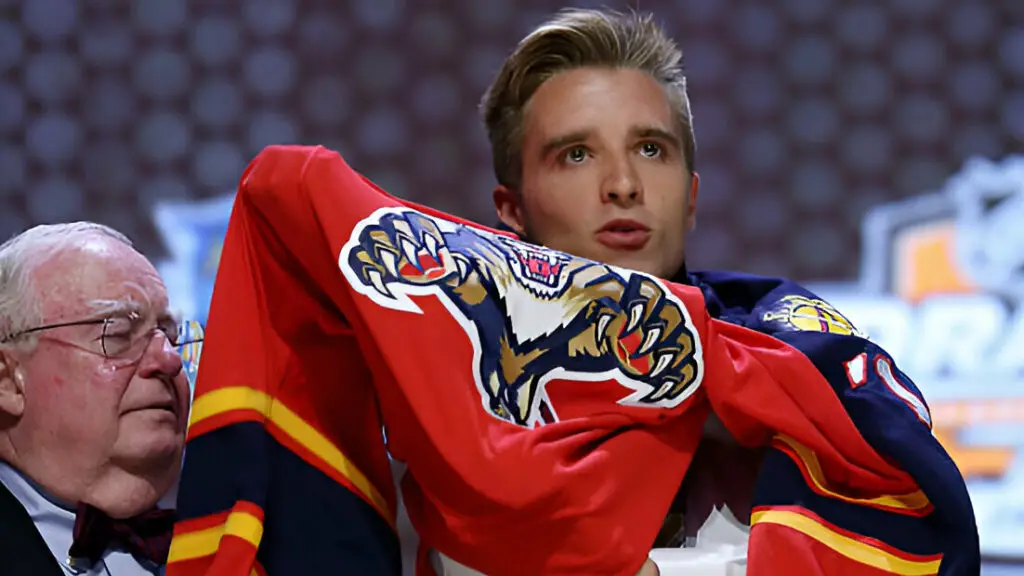 Defenseman Aaron Ekblad is selected first overall by the Florida Panthers in the first round of the 2014 NHL Draft