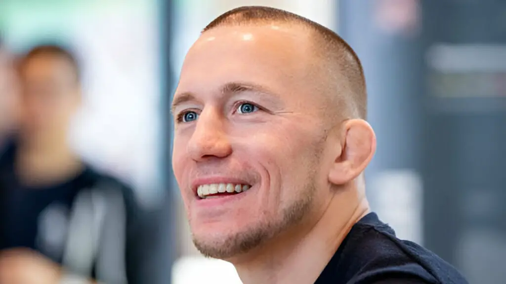 UFC legend Georges St-Pierre visits the B8ta store in Battery Park to promote the Tim Tam Professional Recovery Massager