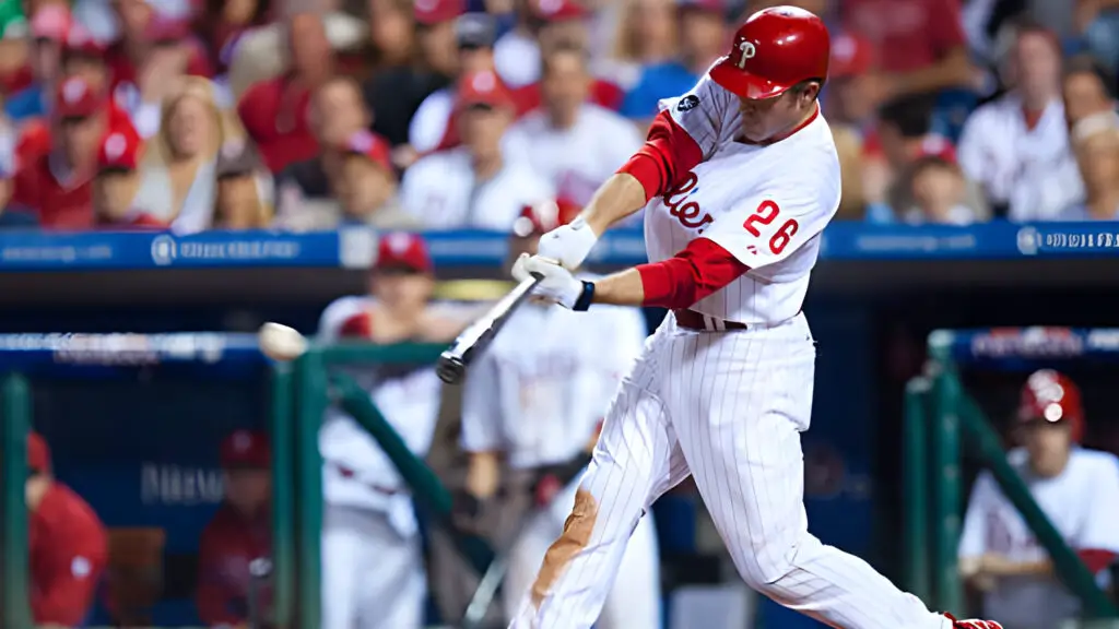 Philadelphia Phillies star second baseman Chase Utley bats against the Cincinnati Reds