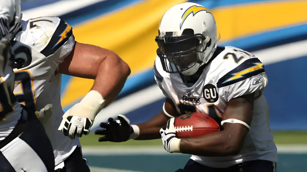 San Diego Chargers running back LaDainian Tomlinson carries the ball against the Carolina Panthers