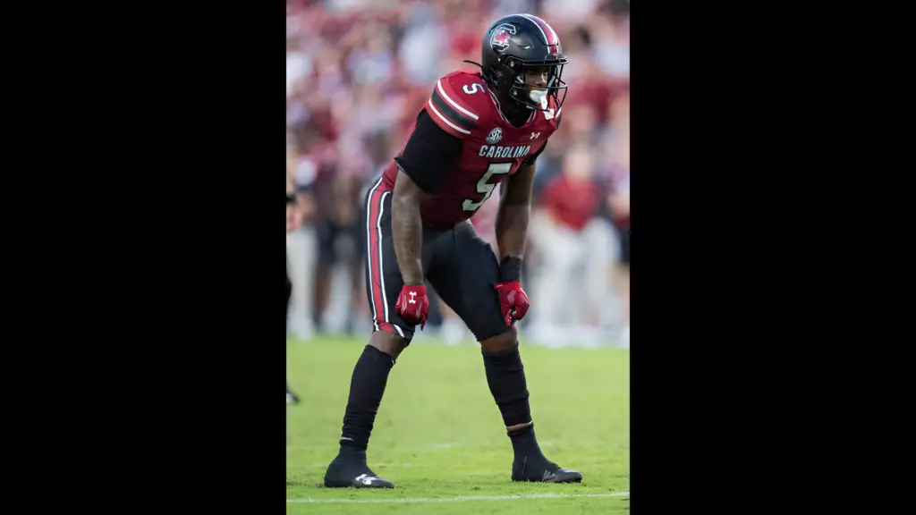 South Carolina Gamecocks running back Raheim Sanders prepares for a play against the Mississippi Rebels during their game