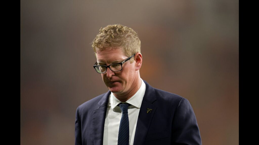 Former Philadelphia Union head coach Jim Curtin walks off of the pitch following the team's 4-3 loss to FC Cincinnati in an MLS soccer match