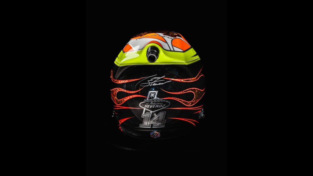 Noah Gragson’s Tony Stewart tribute helmet back