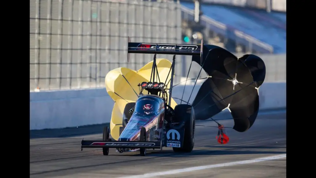 Tony Stewart following a pass down the dragstrip